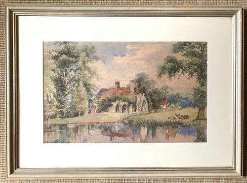 Vintage watercolour church - vintage, by