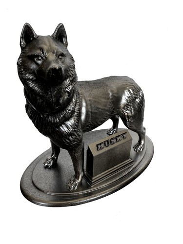 Husky dogs silver dog statue - husky,