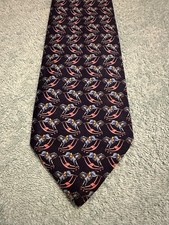 Men’s T M LEWIN 100% Silk Tie R7 Blue Geometric Patterned Classic FREE P&P