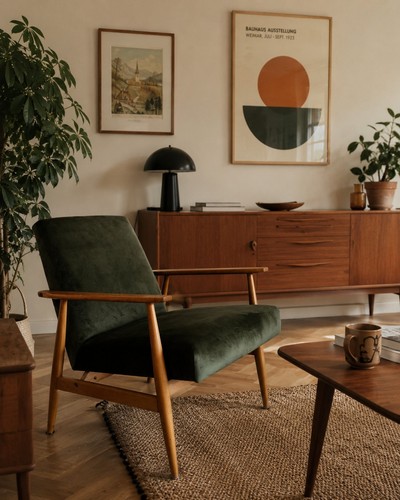 Mid century green velvet - century,