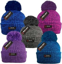 Unisex Thinsulate Ribbed Chunky Knit  Ski Bobble Hat .6 designs