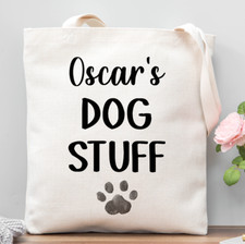 Personalised Dog Stuff Tote Bag -  Dog Lover Gift - Dog Themed Bag -  Dog Gift