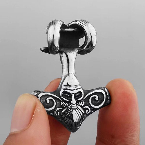 Men silver ankh cross viking - ankh,