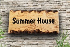 Personalised Carved Oak Sign ,Wooden House Name Plaque Home  Outdoor Plate