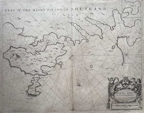 1693 antique map collins - 1693,
