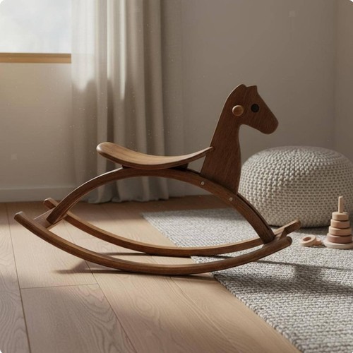Wooden rocking horse solid - rocking,