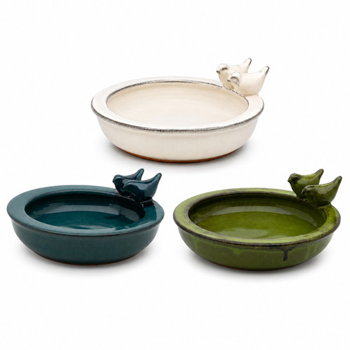 Ceramic bird bath large - ceramic,