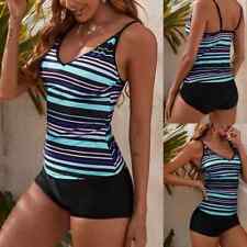 Women Ladies Tankini Set with Boy Shorts Padded Swimsuit Bathing Swim Costume