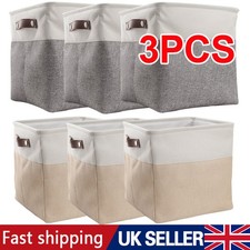 Pack of 3 Fabric Cube Storage