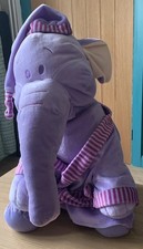 Disney Heffalump Soft Toy Plush Purple Elephant Teddy Large 18” with dressing 