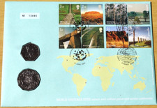 Royal Mail Royal Mint World Heritage Sites 2005 UK 50p & Australia 50 Coin Cover
