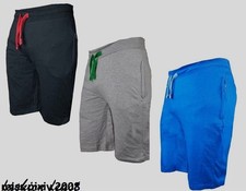 New Mens GYM Plain Jersey Summer Shorts Light weight Baggy Fit with Zip Pockets