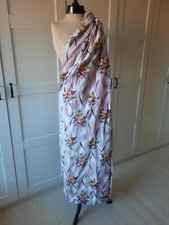 Pair of barkcloth floral