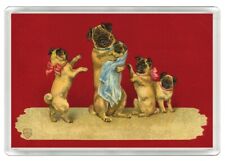 PUG MOTHER AND PUPS DOG ART