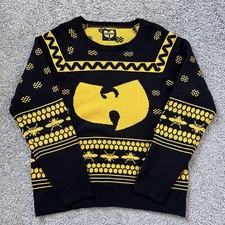 🔴Wu-Tang Sweater Size Medium Xmas Christmas Black Yellow Rza Ghostface Killah