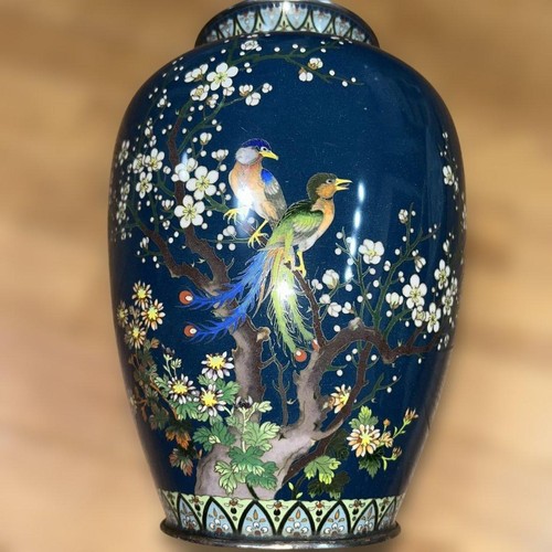 Cloisonne vase silver stamp - cloisonne,