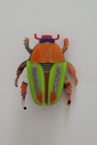 Acrylic beetle brooch - acrylic,