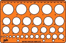 Helix Metric Circles Template Stencil - 32 Circles from 3mm to 34mm