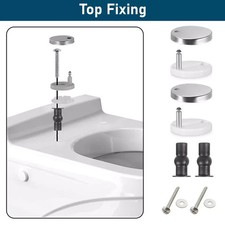 SOFT CLOSE TOILET SEAT LUXURY OVAL WITH METAL FIXING HINGES QUICK RELEASE