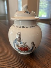 Wedgwood Beatrix Potter Peter Rabbit 5” Sugar Bowl w/ Lid