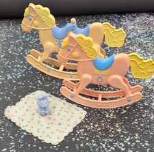 Vintage Barbie HEART FAMILY Rocking Horses 1980s Mattel 2 Rocking Horses