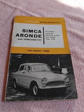 Simca Aronde 1954 on Olyslager Owners Workshop Manual Handbook Saloon Coupe Van