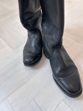 GERMAN POLICE JACKBOOTS KNOBELBECHER BLACK LEATHER/RUBBER SOLES US 10 EUR 43 UK9