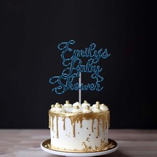 Custom Personalised Acrylic Baby Shower Party Cake Toppers Decorations Gender