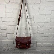 Fat Face Crossbody Handbag Shoulder Bag Vintage Brown Leather Messenger Satchel