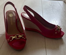 RIVER ISLAND Red Canvas Wedge
