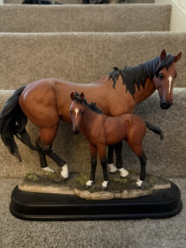 Mounted resin model horses - resin,