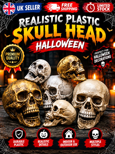 Realistic plastic skull head - plastic,