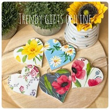Flowers motif wooden hanging