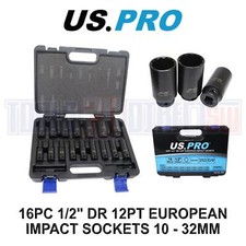 US PRO Tools 16PC 1/2" DR 12PT