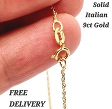 9 ct Gold Chain Necklace – 375 Hallmarked – Curb, Rolo, Snake, Box, Singapore