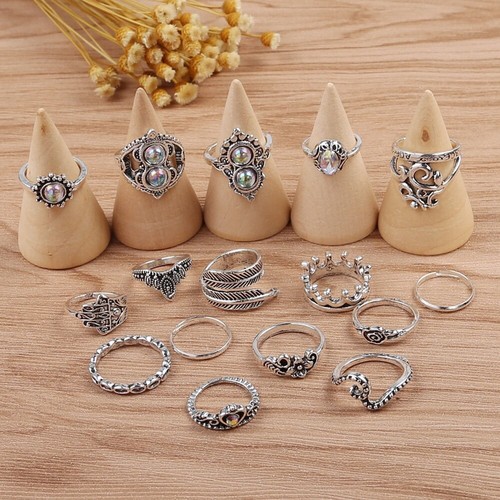 16pcs silver boho - 16pcs, plain