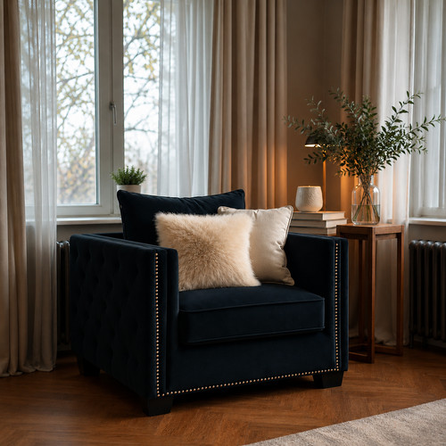 Ruby sofa set plush velvet - ruby, 1,2