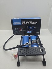 Draper 1x Double Cylinder Foot Pump with Gauge Professional Tool 25996