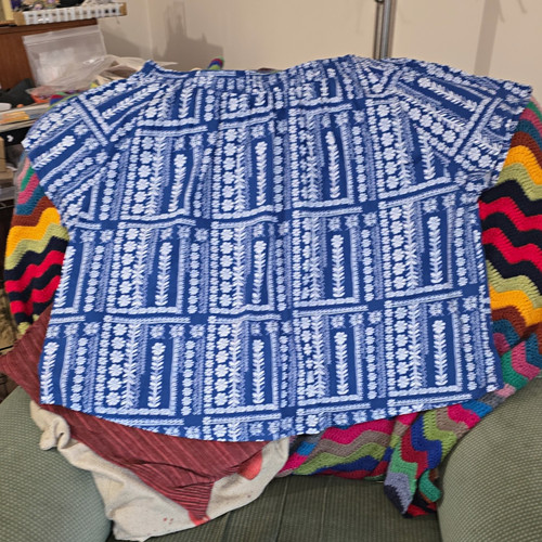 Women blue white - blue/white, geometric