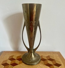 Antique WMF 1900 Vase Strawberry Strauss Brand Brass Europe Jugendstil Germany