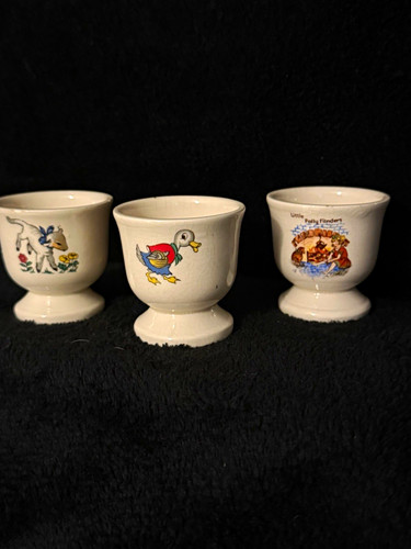 White ceramic egg cups set - ceramic,