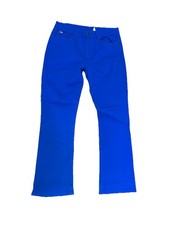 DG2 Diane Gilman Bright Blue Jeans Bootcut Womens 14 S Denim Gold Stud Pockets