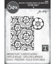 Sizzix Multi-Level Textured Embossing Folder Vault Lace Tim Holtz 666865 New