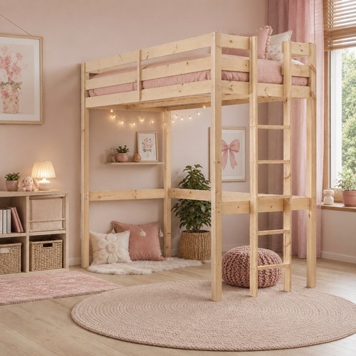 Loft bunkbed double - bunkbed, 4ft