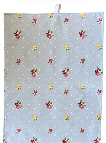 Rosebud pattern tea towel