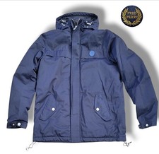 Fred Perry Oversized Blue lined Parka  Small -Med Mod Casuals/Oasis 