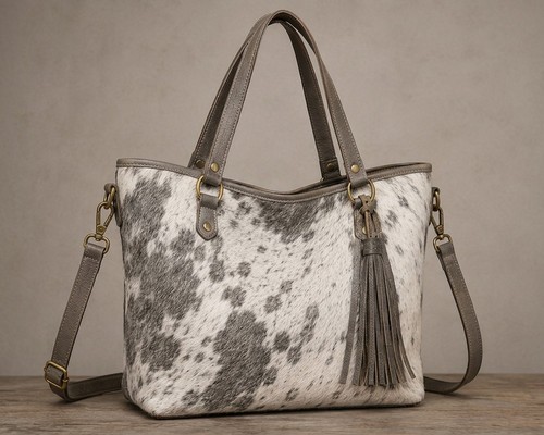 Genuine cowhide hair grey - genuine,