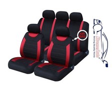 9 PCE Sports Carnaby Red/ Black Full Set of CAR Seat Covers Toyota Auris Yaris