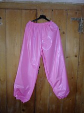 PVC Trousers Sweat Pants Vinyl Joggers Sissy Pink Pants Bottoms Plastic 
