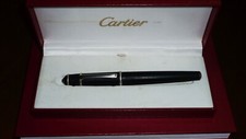 Cartier Diabolo Fountain Pen - Black, Platinum with a 18K 750 Gold Nib